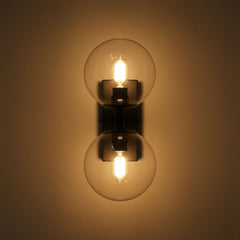 Aplique de pared con doble esfera de cristal "CANTHA" - 2 x G9