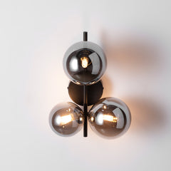 Aplique de pared con esferas de cristal "CATY" - 3 x G9