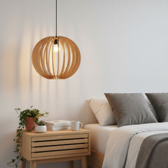 Lámpara colgante madera "BURMA" - Ø 45cm - E27