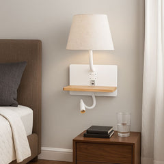 Aplique de pared para lectura "Artin USB + USBC" - Con foco LED orientable y puerto USB + USBC - E27 + 3W