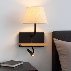 Aplique de pared para lectura "Artin USB + USBC" - Con foco LED orientable y puerto USB + USBC - E27 + 3W
