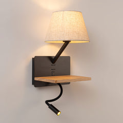 Aplique de pared para lectura "Artin USB + USBC" - Con foco LED orientable y puerto USB + USBC - E27 + 3W