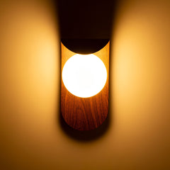 Aplique de pared "NARA" - Efecto madera - G9