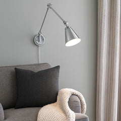 Aplique de pared vintage orientable con cable y enchufe "Tika"