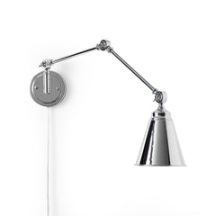 Aplique de pared vintage orientable con cable y enchufe "Tika"