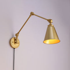 Aplique de pared vintage orientable con cable y enchufe "Tika"