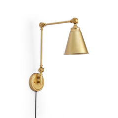 Aplique de pared vintage orientable con cable y enchufe "Tika"