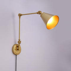 Aplique de pared vintage orientable con cable y enchufe "Tika"