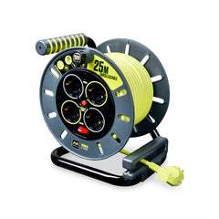 Enrollacables Pro-XT - 4 tomas - Cable alta visibilidad 3x1,5mm2 - 25m - IP20