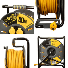 Enrollacables Pro-XT - 3 tomas - Cable alta visibilidad 3x2,5mm2 - 40m - IP55