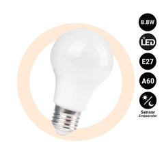 Bombilla LED con sensor crepuscular - E27 A60 - 8,8W