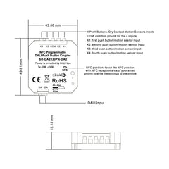 Acoplador DALI-2 - NFC programable - 4 pulsadores