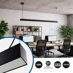 Lámpara lineal LED DOB CCT - 60W - 180cm - 120lm/W - PVC - Suspensión
