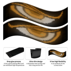 Display LED flexible doble - 12 x 59,5 cm - USB + Bluetooth + mando a distancia