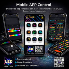 Display LED flexible programable - 12 x 59,5 cm - USB + Bluetooth + mando a distancia