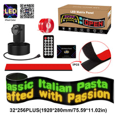 Display LED flexible programable - 192 x 28 cm - USB + Bluetooth + mando a distancia