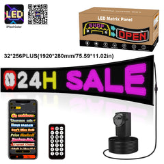 Display LED flexible programable - 192 x 28 cm - USB + Bluetooth + mando a distancia