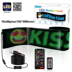 Display LED flexible programable - 89 x 19 cm - USB + Bluetooth + mando a distancia