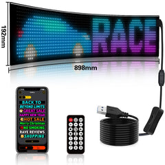 Display LED flexible programable - 89 x 19 cm - USB + Bluetooth + mando a distancia