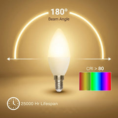 Bombilla vela LED E14 C37 4.5W — Opal | Disponible en luz cálida, neutra y fría