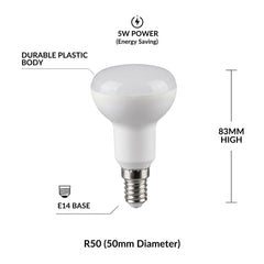 Bombilla LED reflectora - E14 R50 - 5W