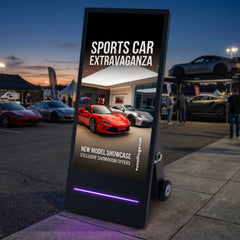 Display publicitario portátil 43'' exterior - LCD full HD - Con ruedas y batería