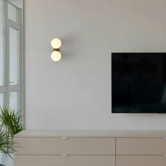 Aplique de pared doble bola cristal "VIC 150" - E27 - Ø 15cm
