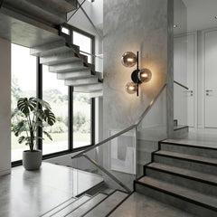 Aplique de pared con esferas de cristal "CATY" - 3 x G9