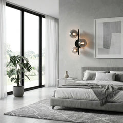 Aplique de pared con esferas de cristal "CATY" - 3 x G9