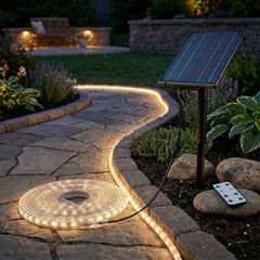 Tira LED solar exterior con mando 40W - 10 metros - IP65 - Disponible RGB y 2700K