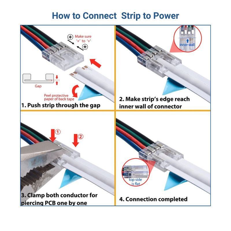 Conector tira a tira LED COB - RGB - 10mm - IP20