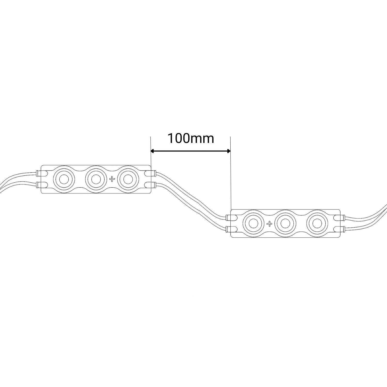 Módulo LED monocolor para rótulos - 3W - 220V AC - IP65 - 16º
