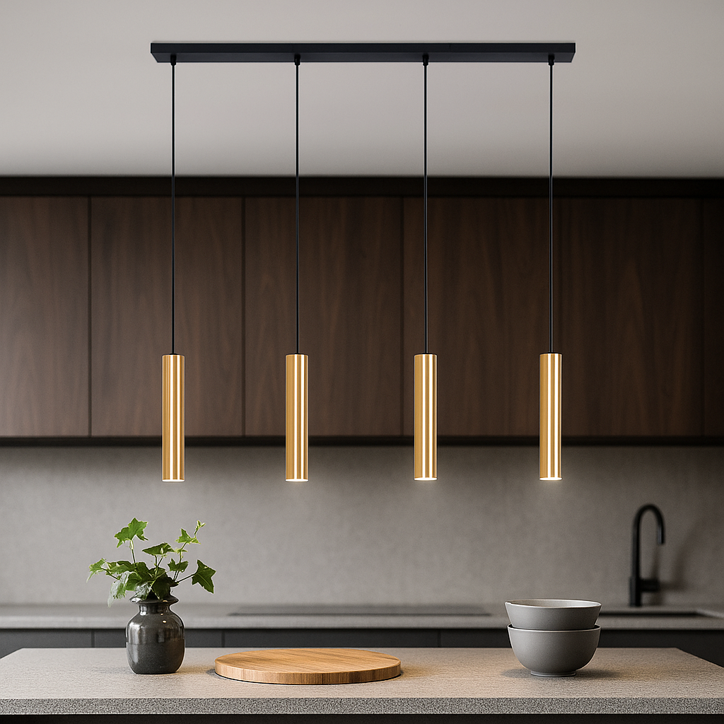 Lámpara colgante minimalista cuádruple "Bila 4" - GU10