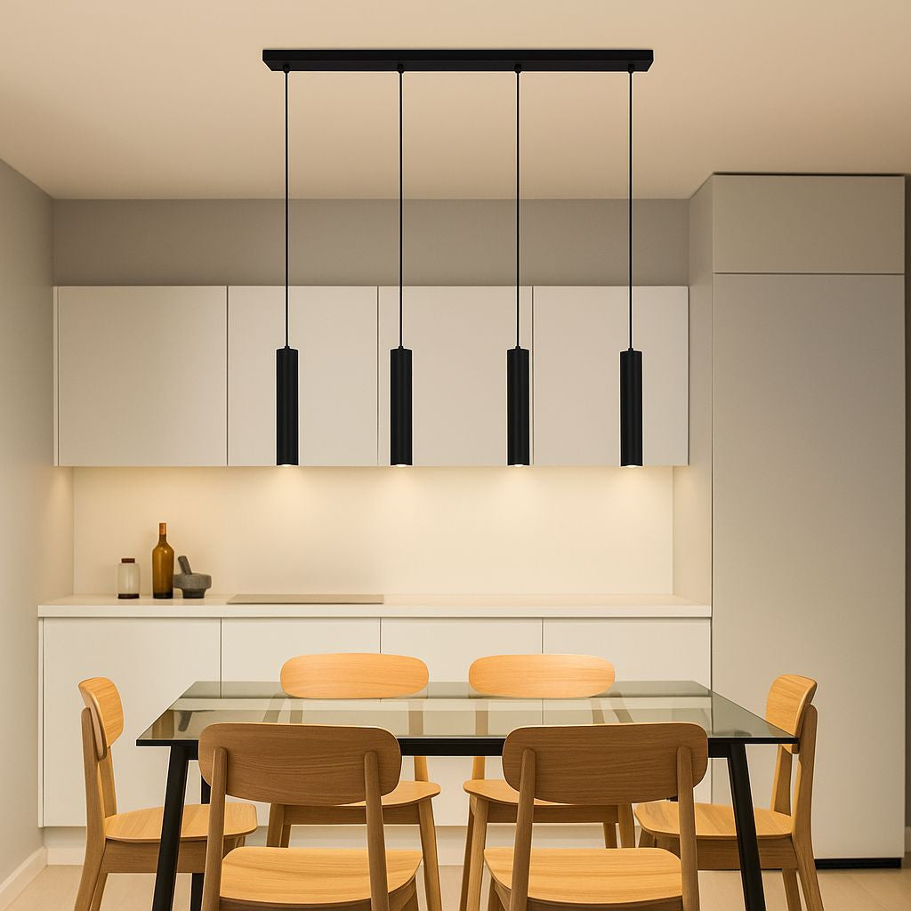 Lámpara colgante minimalista cuádruple "Bila 4" - GU10