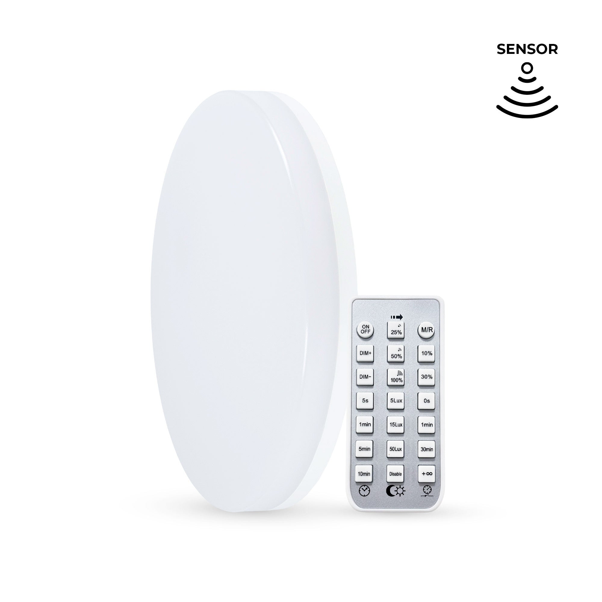 Plafón LED estanco CCT con sensor de movimiento por microondas - 24W - Ø28cm - IP65