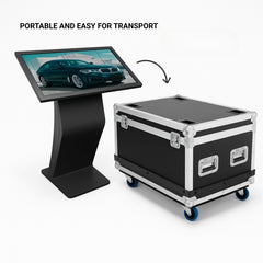Flight Case para Digital Kiosk 32"  DDT32 - con Foam, Ruedas y Asas – Transporte Seguro en Ferias y Eventos