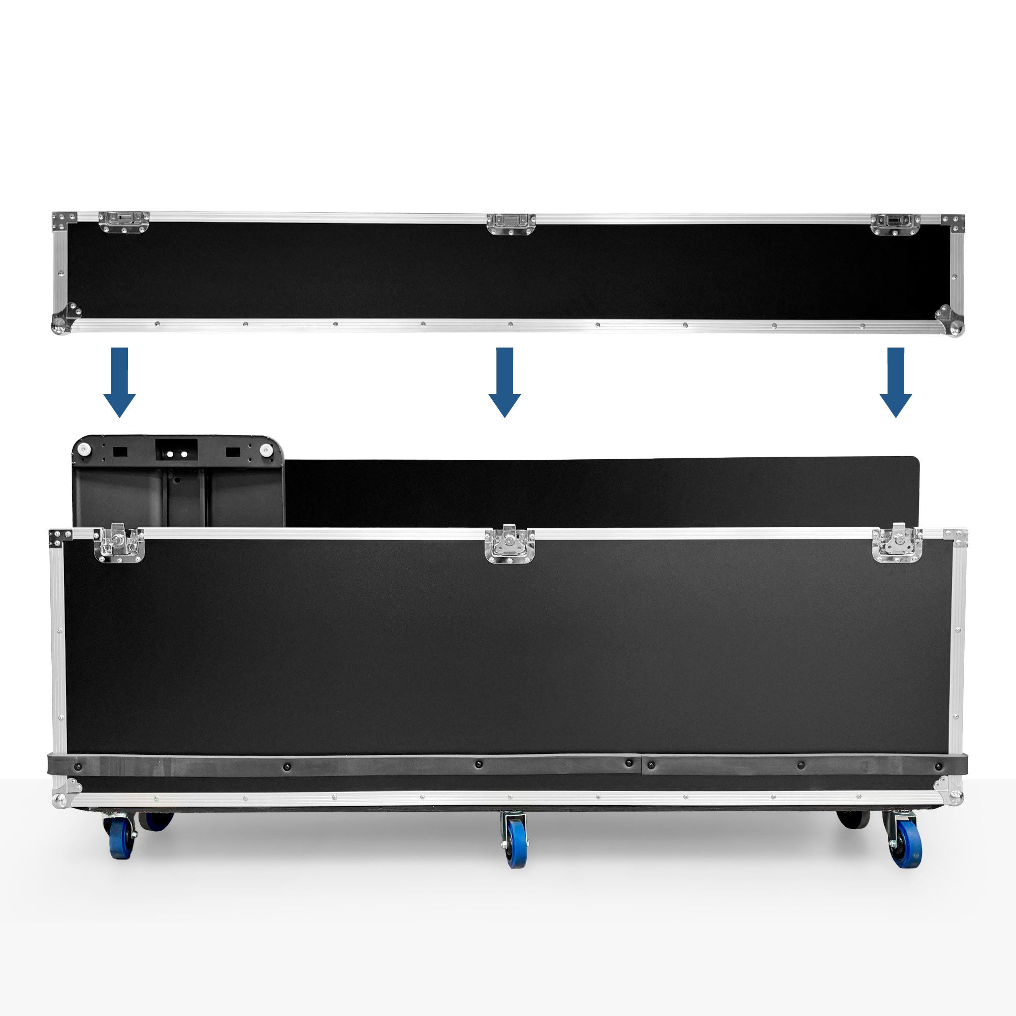 Flight Case para Tótems LCD DLS55 - con Foam, Ruedas y Asas – Transporte Seguro en Ferias y Eventos