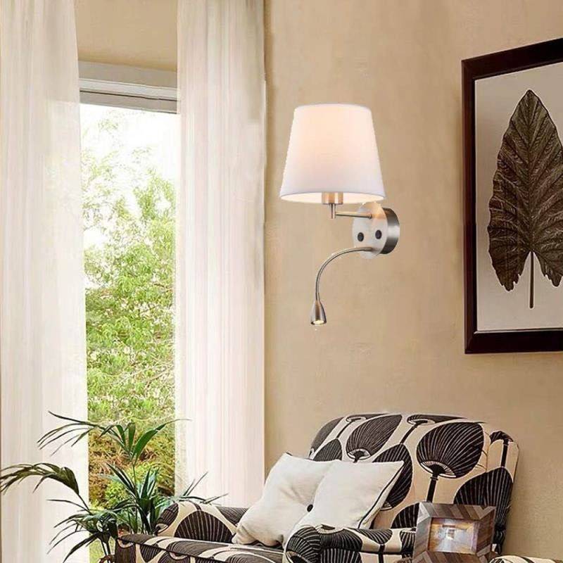 Aplique de pared "PAIR" E27 con foco LED de lectura 3W