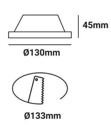 Aro downlight empotrable de Escayola - GU10 - trimless