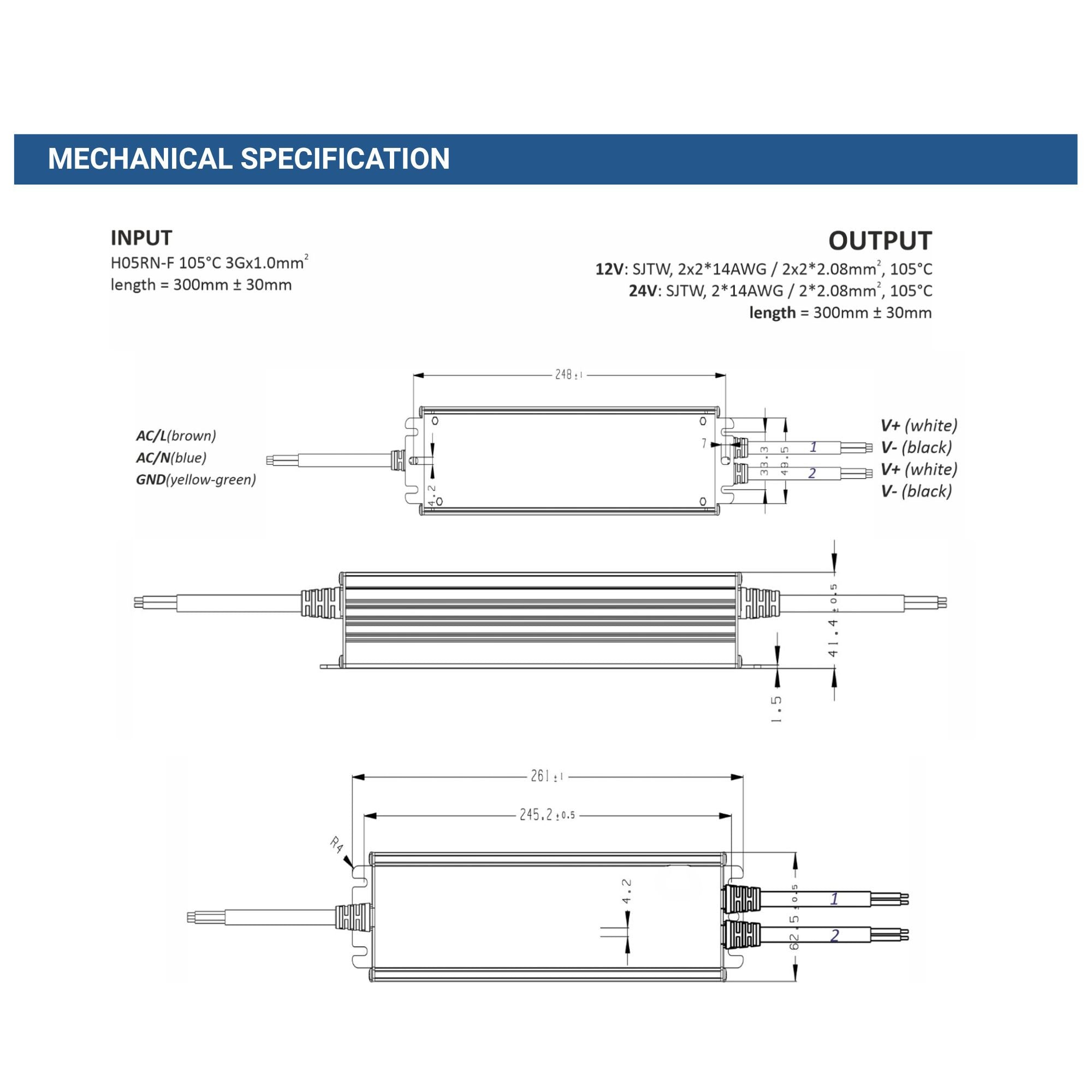 Fuente de alimentación - 12V - 290W - 24.2A - IP67