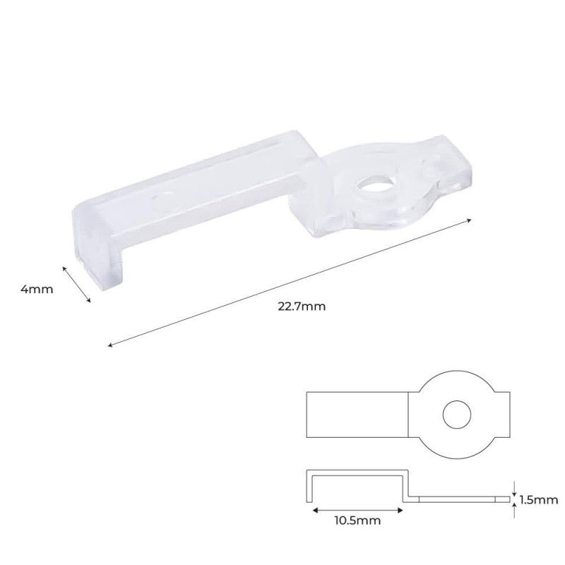 Clip de fijación para tiras LED de 10 mm - IP67