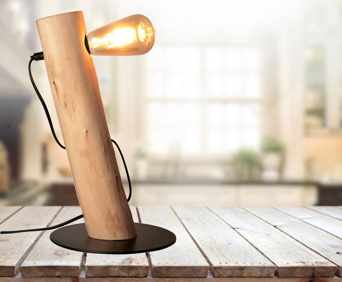 Lámpara de mesa de madera E27
