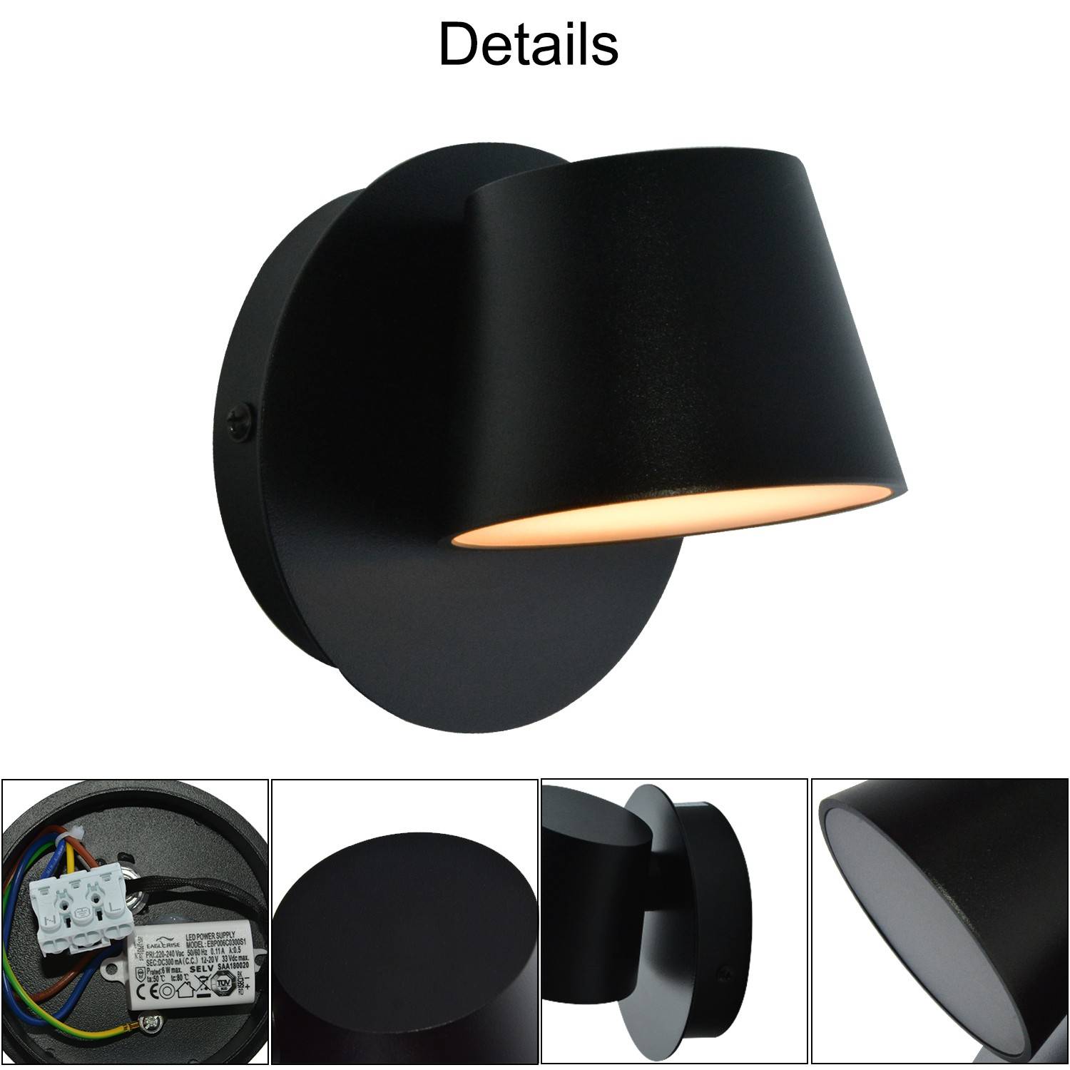 Aplique de pared LED "KOP" orientable 6W