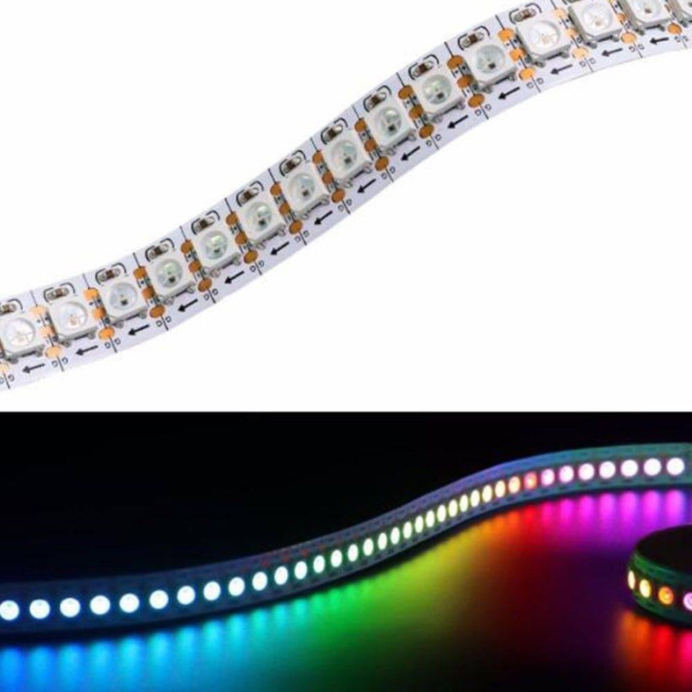 Tira LED inteligente IC RGB 5V DC - IP20 - 21,6W/m - 144 LED/m - Ancho 12mm - 2 metros