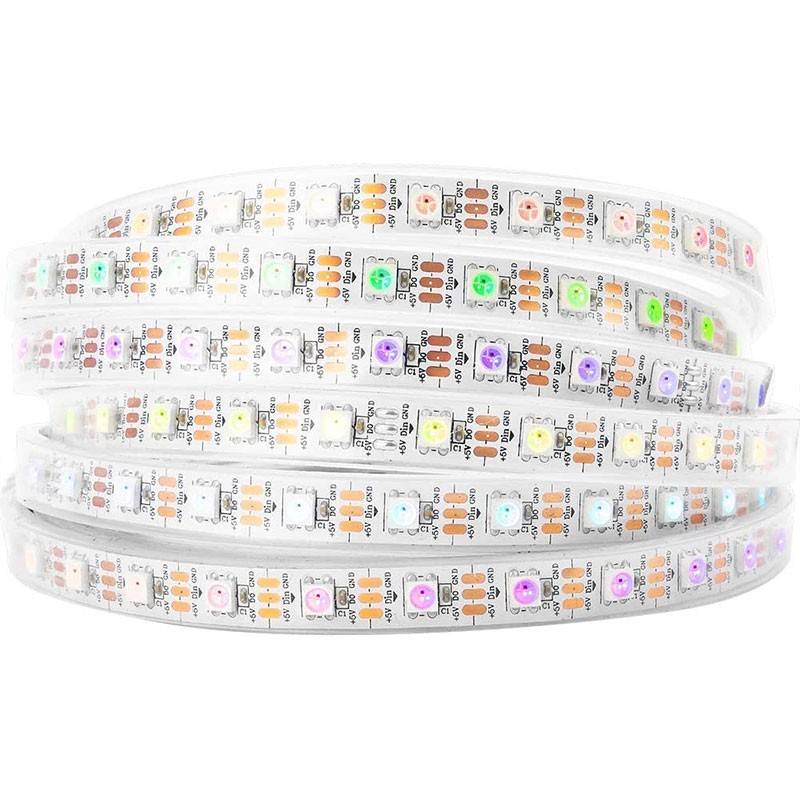 Tira LED inteligente IC RGB 5V DC - 14,4W/m - IP20 - 60 LED/m - Ancho 10mm - 5 metros