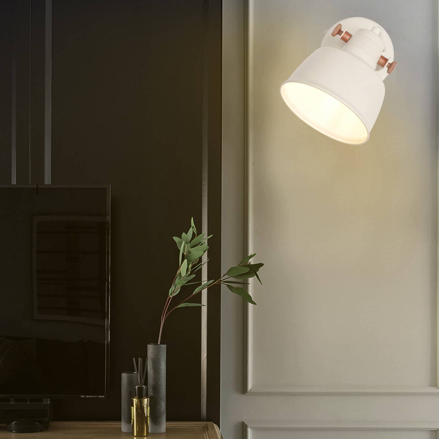 Aplique pared interior moderno orientable "KUKKA" bombilla E14