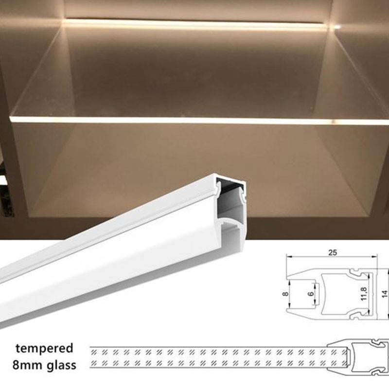 Tapa para perfil de Aluminio 25X14mm para tiras LED