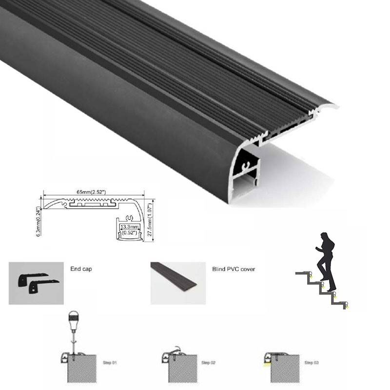 Tapa para perfil de Aluminio 65X27.5mm para tiras LED