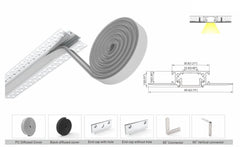 Conector 180º para Perfil de Integración Escayola/Pladur para tira LED
