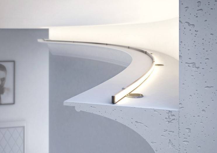 Perfil de aluminio para tira LED flexible / moldeable - 18x6mm - 2 metros